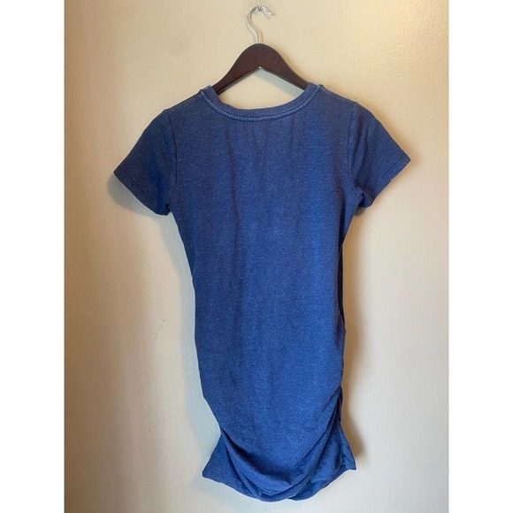 Sundry Navy Blue Tie Front Ruched T-Shirt Mini Dress - Picture 5 of 6